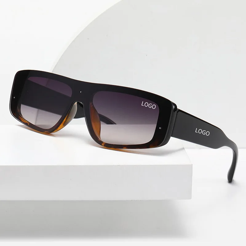 
fashion plastic thick frame unisex sun glasses trendy square shades custom logo black sunglasses women 