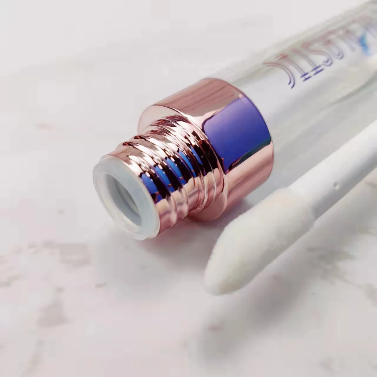 Low Moq 1.2Ml Small Lip Gloss Tube Green Lipgloss Bottle Empty Cosmetic Lipstick Tube With Big Applicator