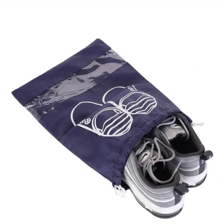 
New stylish lightweight travel drawstring shoes storage case non-woven waterproof shoes carrier bag for suitcase 