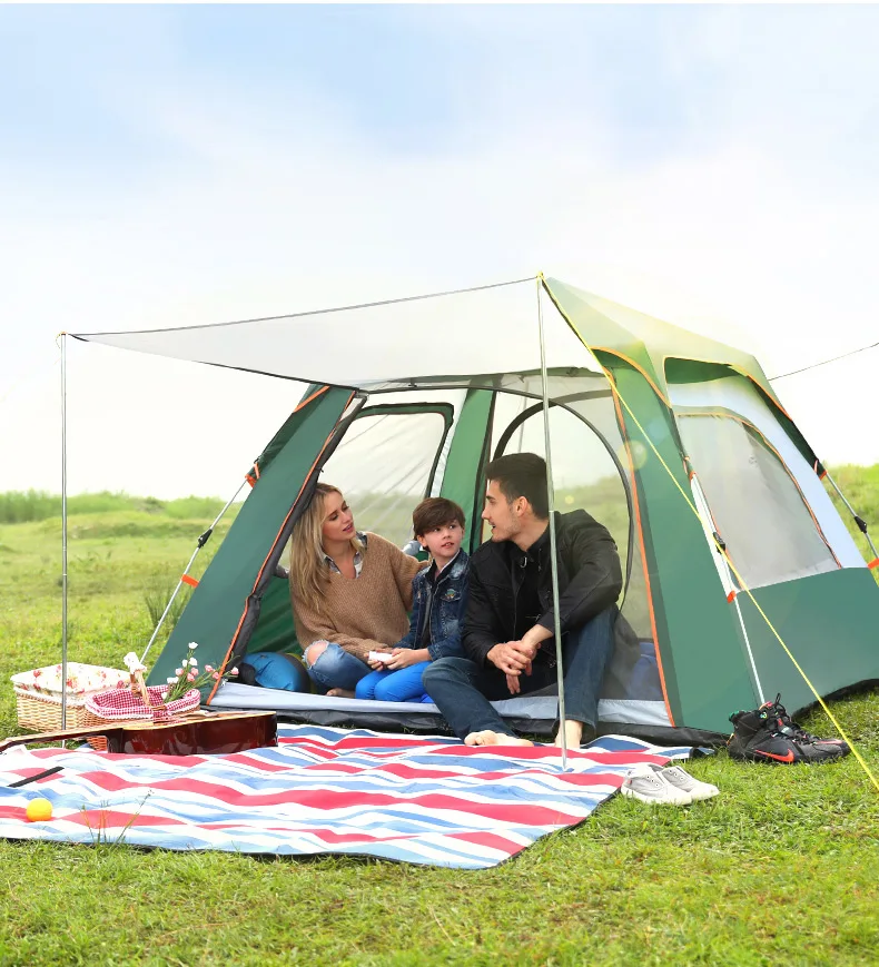 
Portable Pop Up Tent 4 Person Outdoor Camping Family Garden Waterproof UV Sunscreen Tent OEM Custom Wholesale 