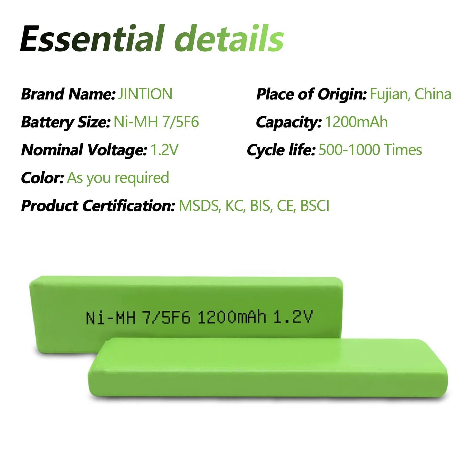 Ni-MH 7/5F6 1200mAh 1.2V rechargeable battery nimh batteries Chewing Gum battery For CD Play electronic dictionary