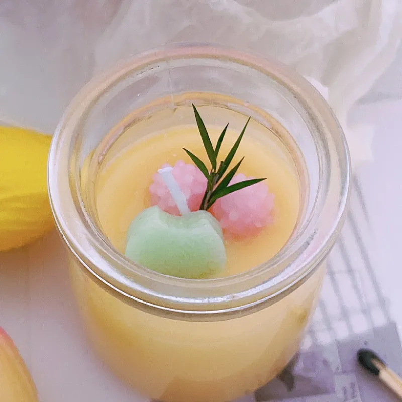 Custom Pudding Dessert Creative Cereal Candles Decoration Food Shape Theme Scented Candles Soy Wax in Glass Jar