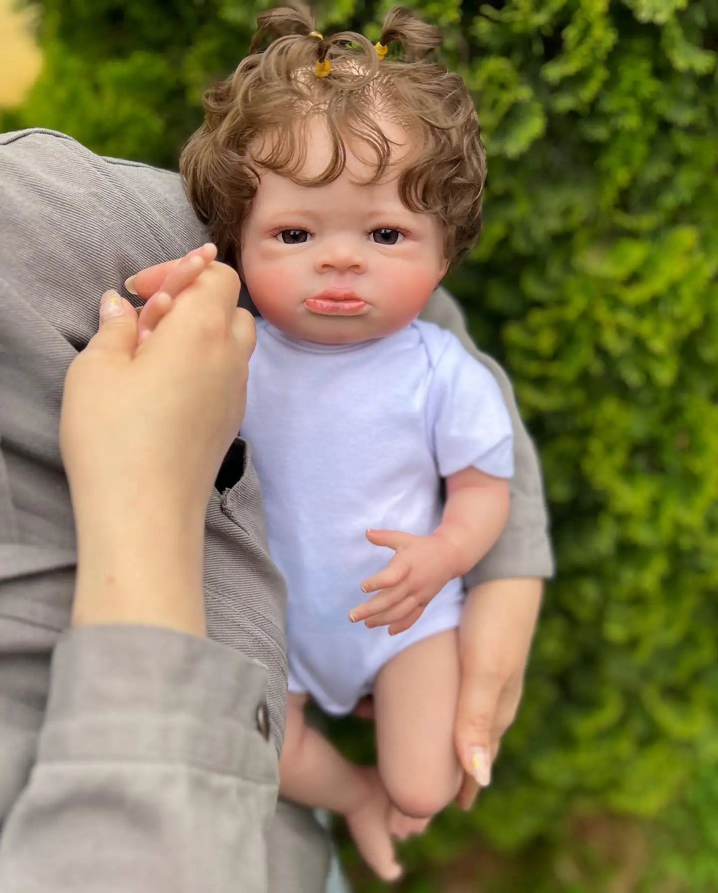 55cm Reborn Baby Dolls Long Hair Cute Clothing Hair Accessories Set Fashion Bebe New Born Doll