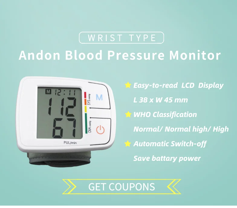 Portable Wrist Digital Tensiometro Blood Pressure Watch Sphygmomanometer for Home Use