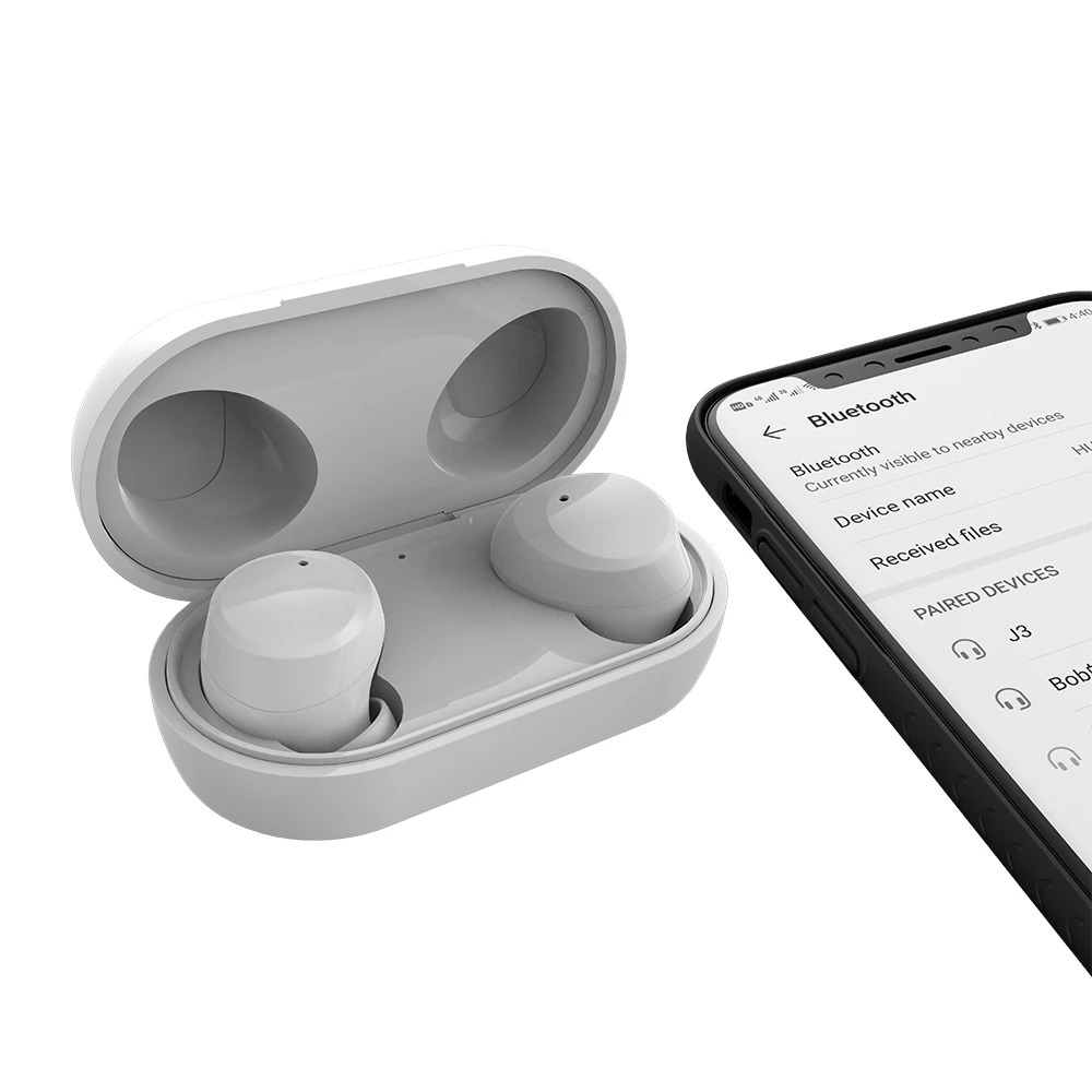 
Bluetooth True Earphones Sport With Microphone In-Ear Wireless Earbuds 2021 hot sale White black concise style 