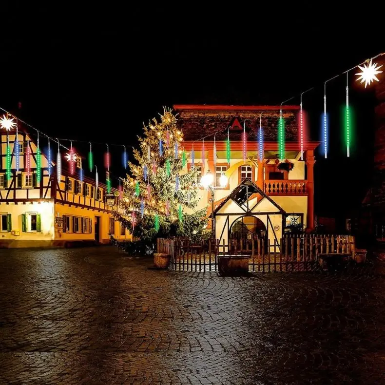 
Wedding Holiday Party Halloween Xmas LED Meteor Shower Rain 50cm 10 Tubes 540 LED Icicle String Raindrop Cascading Lights 