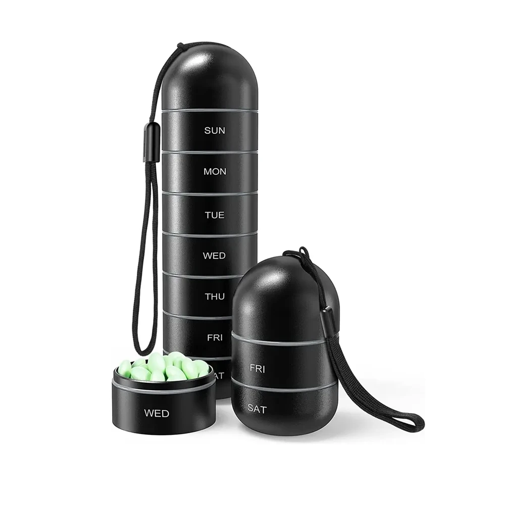 Pill container plastic weekly medicine travel pill box pill box