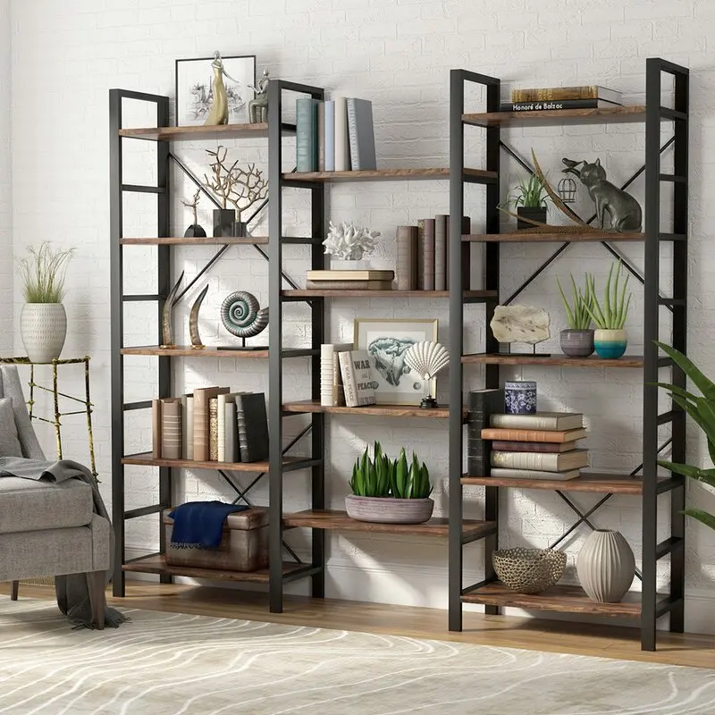 Minimalist and Vintage Style Metal Etagere Bookcase for Home