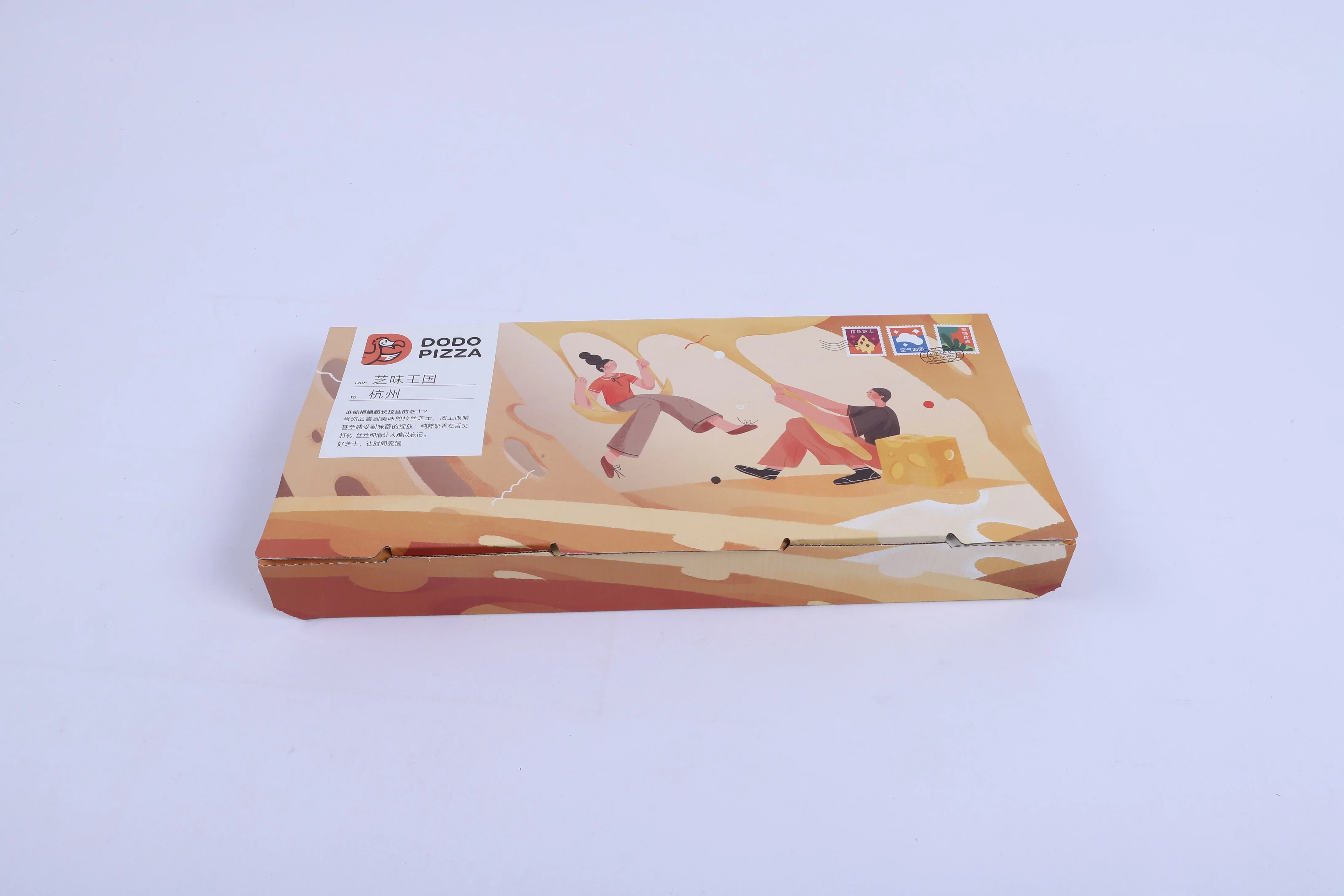hexagon kraft pizza box with fashion design