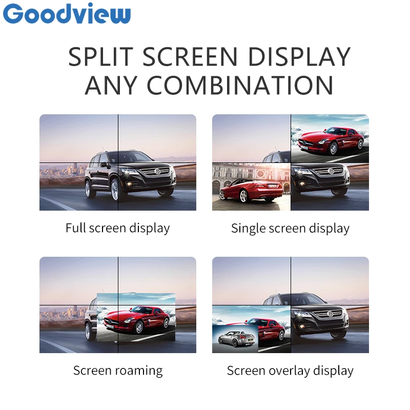  Goodview 55 дюймов hd Высокое качество lcd Реклама play супер узкий ободок ЖК-крепление видеостена