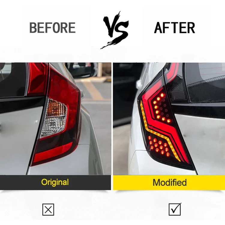  Автозапчасти Автомобильные светодиодные задние фонари для Honda Jazz Fit 2014 -