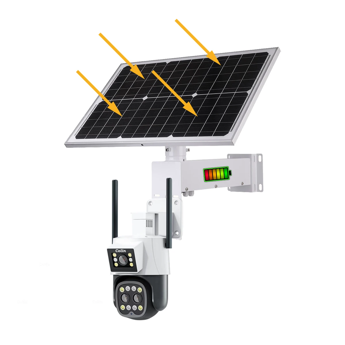 40W 20AH solar power cctv dual lens 3g or 4g sim card or wifi solar energy  10x zoom ultra hd 4k security camera