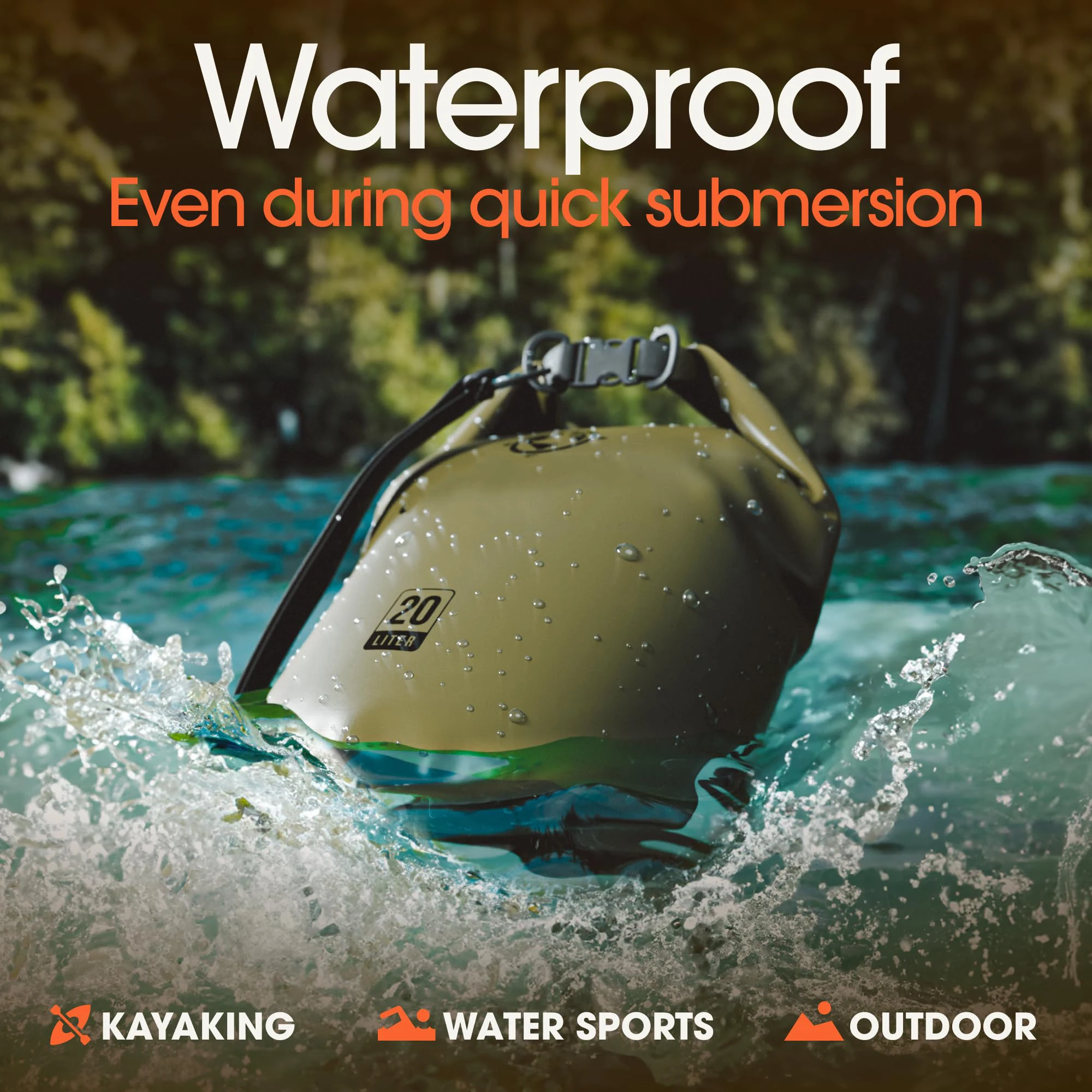 Roll Top Waterproof Backpack Sack Keeps Gear Dry Kayak Waterproof Phone Case Waterproof Dry Bag