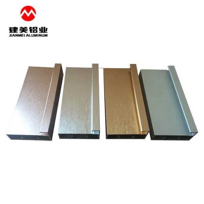 Shandong Jianmei Extrude Kitchen Cabinet Aluminium Profile G Shape Handle Aluminum Handles