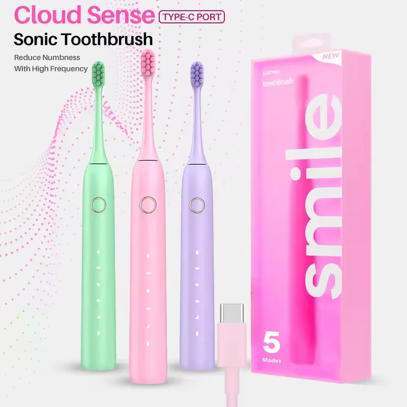 Top Rated High-Frequency Electric Toothbrush With Soft Bristles IPX7 Convenient Carrying Travel Use 2.8H Full Charging Safely