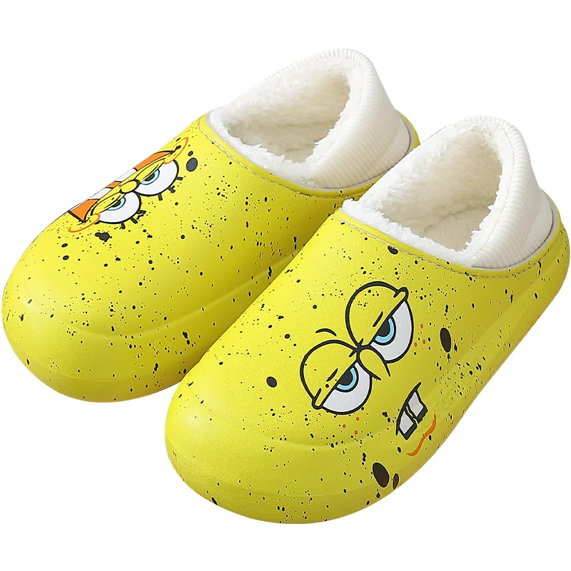 Cute Spongebob Cartoon Character Snow Boots Warm Waterproof Shoes Slippers