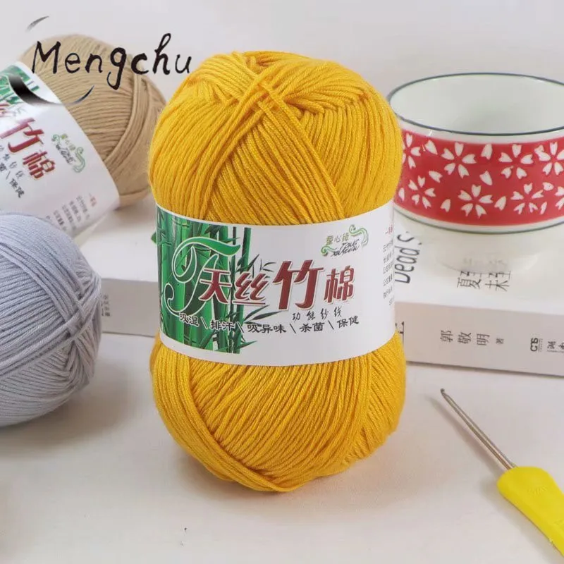 Хлопчатобумажная трава Tencel хлопчатобумажная пряжа молочная древесная древесное волокно Детское вязание шерстяной крючок для ручной вязки