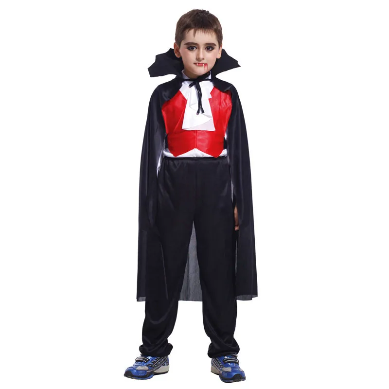 Wholesale Halloween Boys Costumes Carnival Children Horror Red Hood Night Robr Vampire Costume For Kids Boys