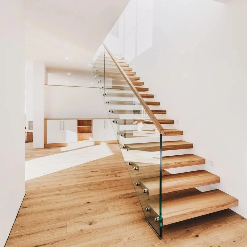 High Quality Solid Wood Floating Staircase System For Indoor