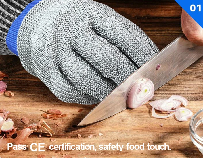Metal Mesh Cut F Level 9 Cut-protection 316L Stainless Steel Anti Cut Gloves Butcher Kitchen Work