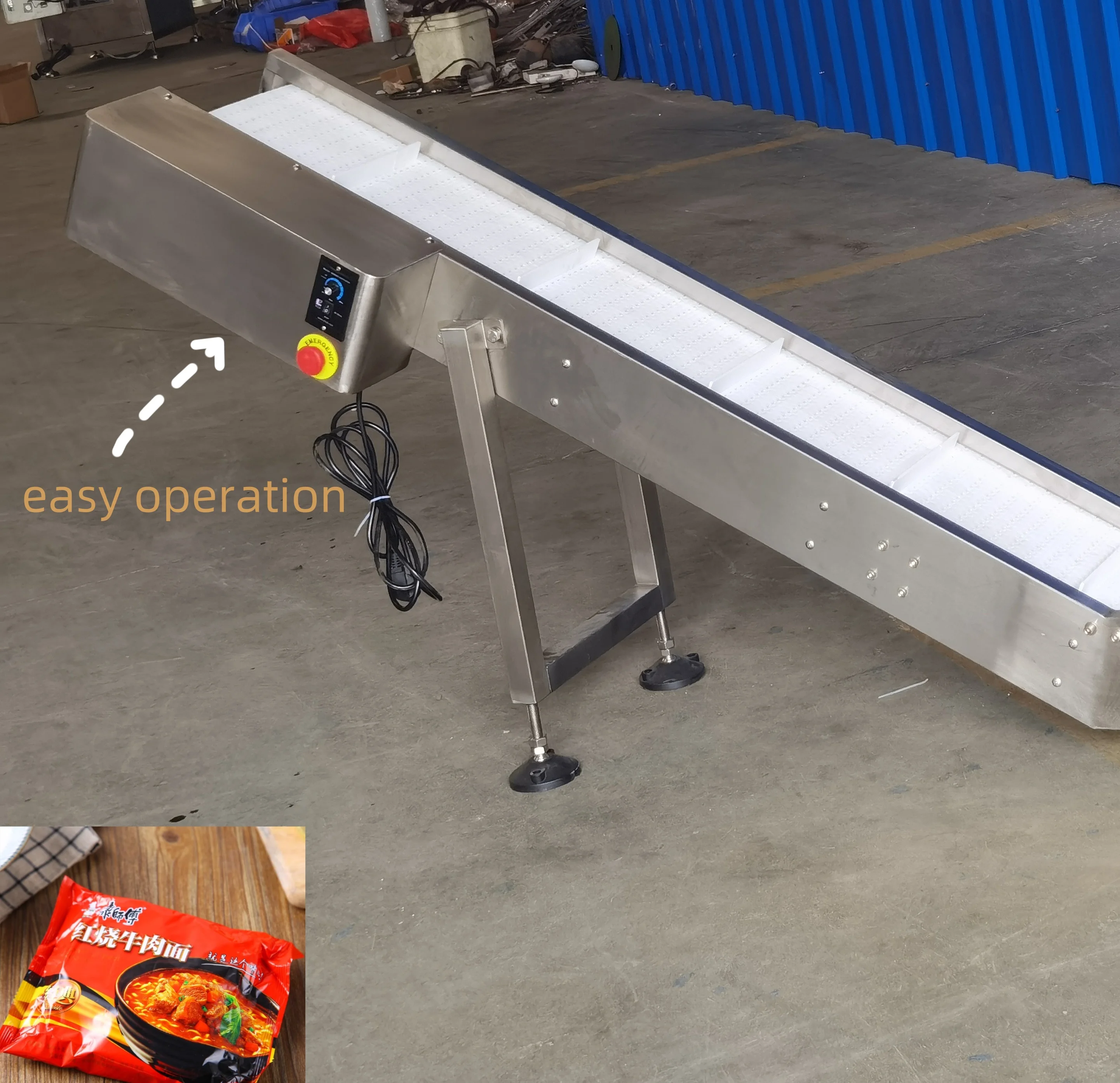 New Stainless Steel and Plastic Vertical Conveyor Adjustable Speed Foodstuffs Transport Conveyor