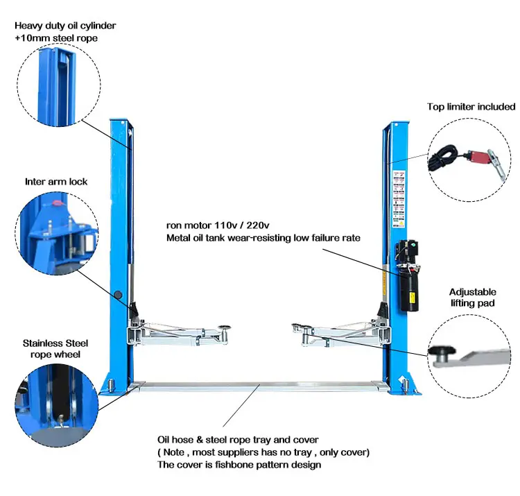 High Quality Car Hydraulic Double Column Gantry Lifts Auto Lift Two Post Lifter For Service Station