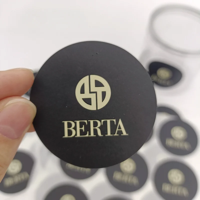 Printed spot uv stickers self adhesive round labels food grade circle sealing sticker