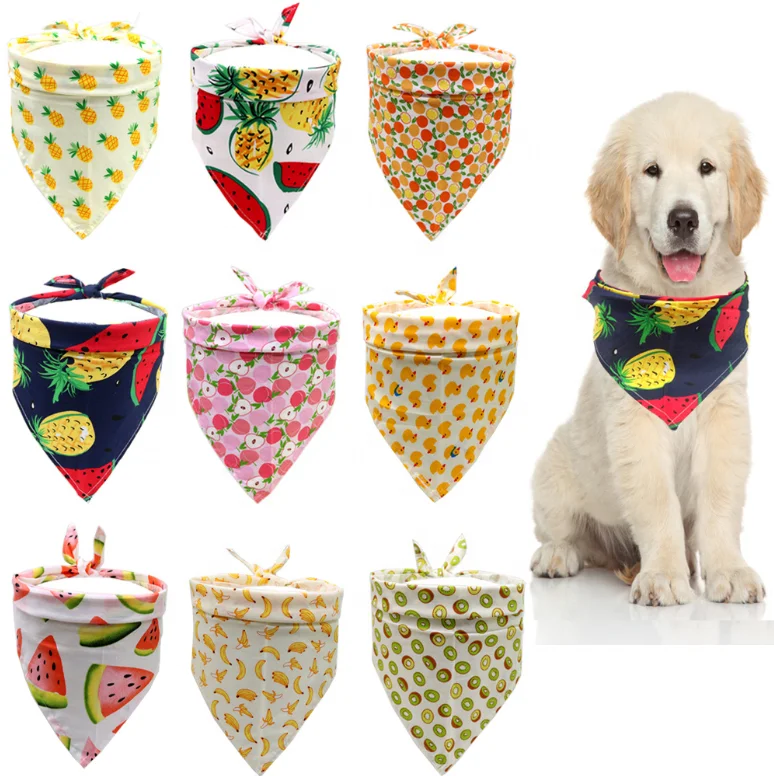Wholesale  Custom New Colorful Printing Pet Bib Kerchief Scarf  Dog Bandana and Tie