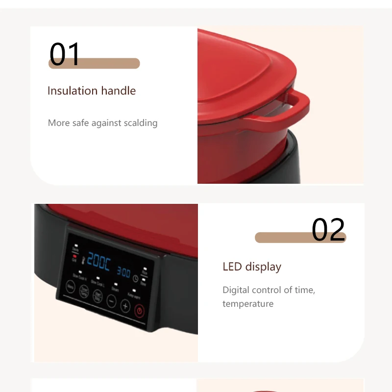 New 5.5L  Multifunction Air Fryer/multi Cooker With Digital Display Touch Control indoor air grill Air Fryer Grill