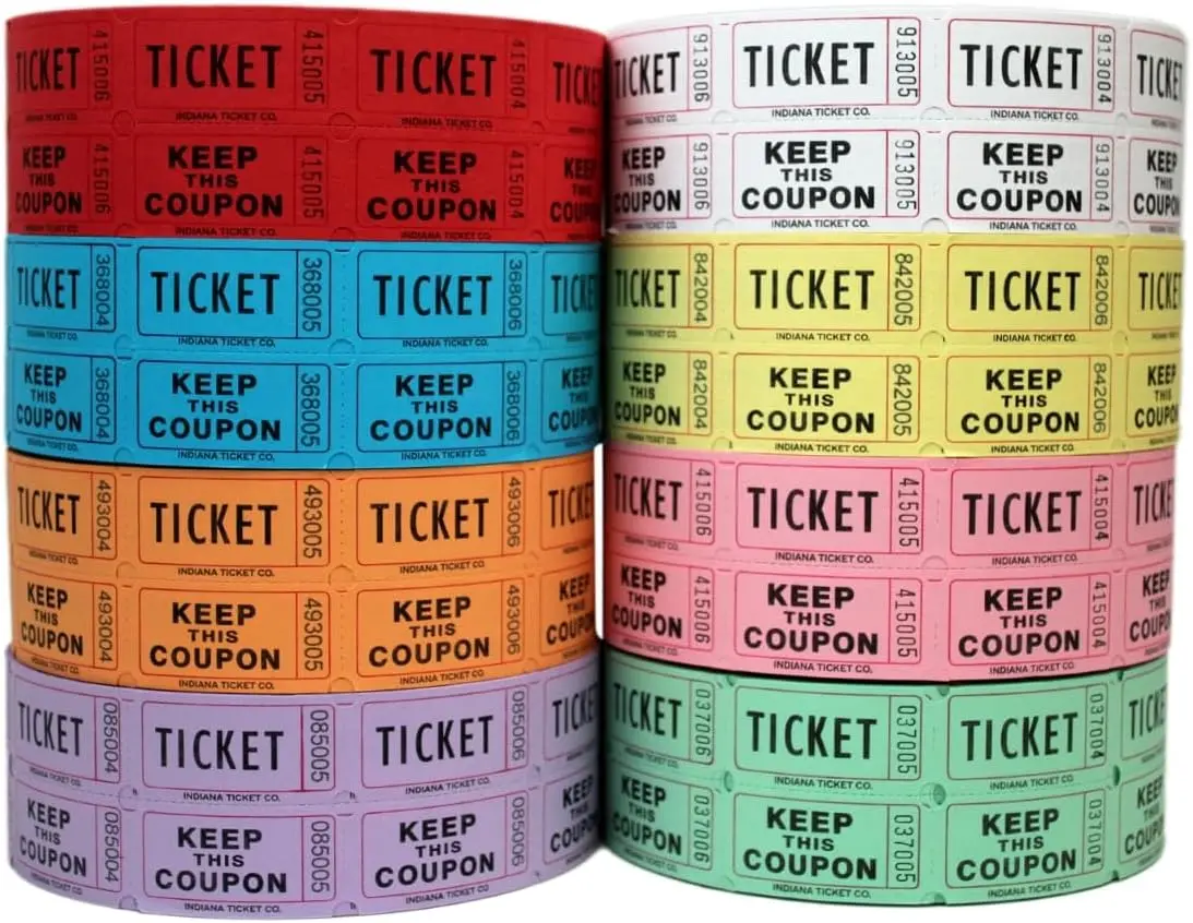 Custom 1000 tickets per roll raffle tickets double cheap prices raffle ticket roll