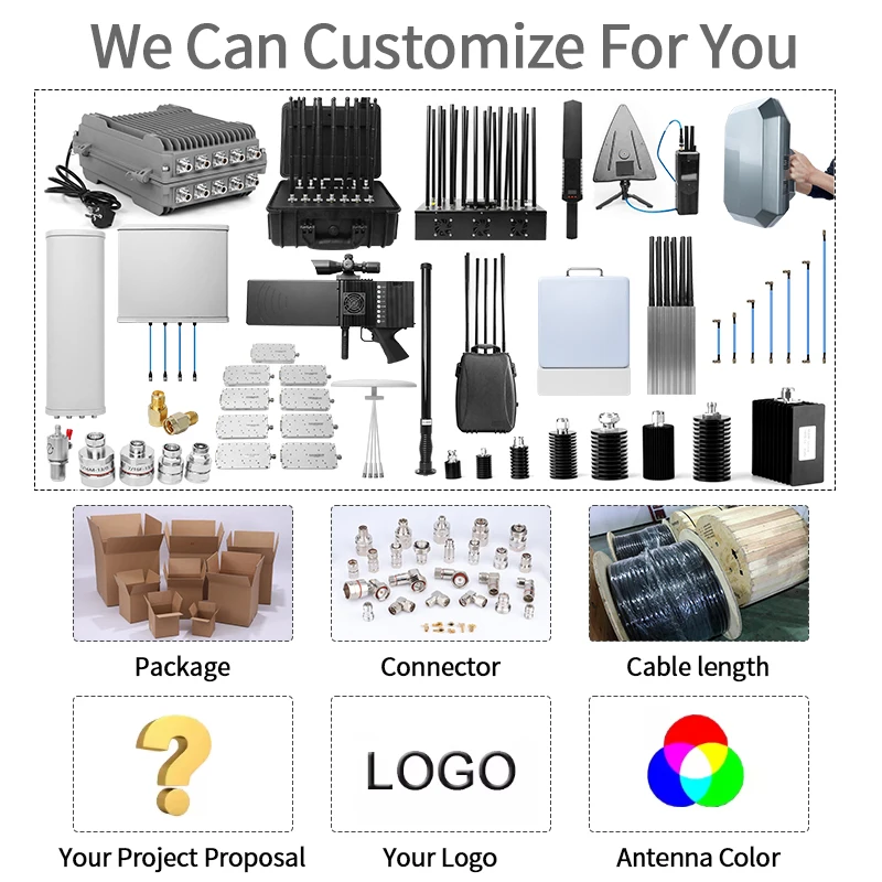 Factory Custom 5 Band Backpack UAV Directional Antenna 1.5G 1.2G 2.4G 5.8G Drone Signal Detector System