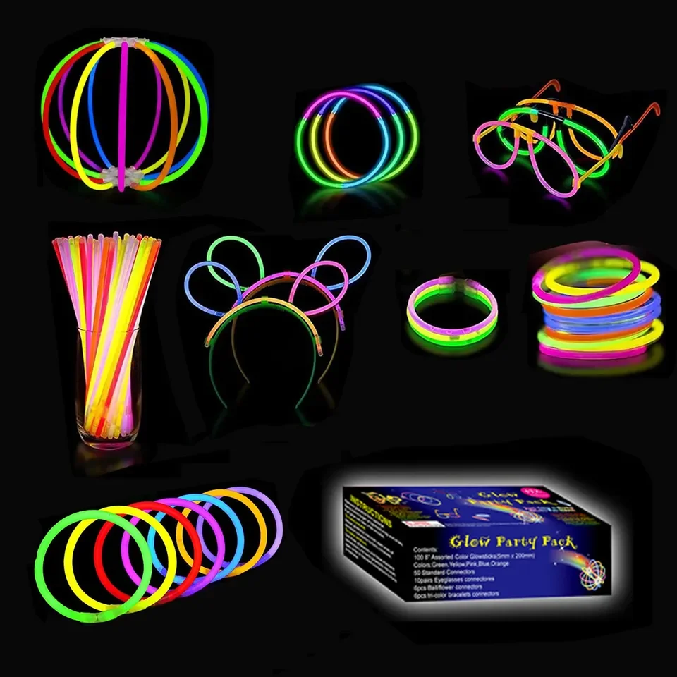 199 Glow Sticks Party Pack Camping Glow Activities Neon Light Sticks Decoration For Party Favors Kids Adults