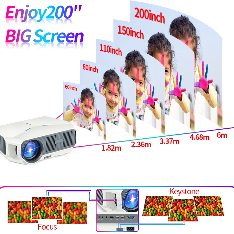 2023 New product projector android 9.0 smart projector mirror wireless Full HD 1080P Home Theater Cinema Projectors