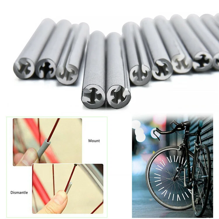 colorful cycling bike bicycle reflective clip tube glass bead reflective reflector spoke cover for bicycle
