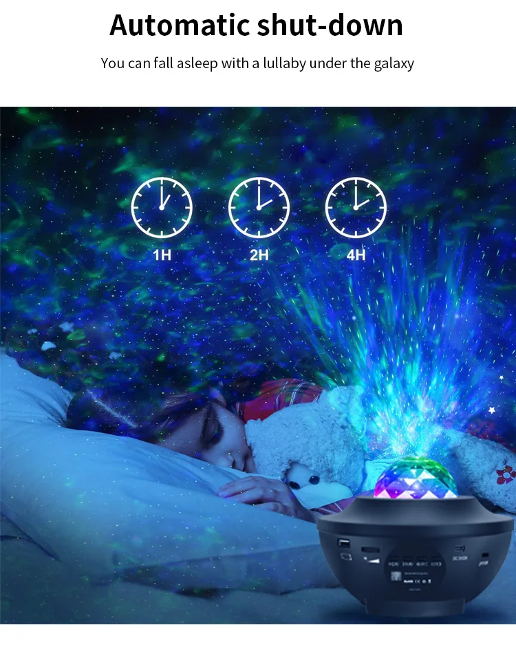 Remote Control Smart  Led Starry Sky Projector Night Light Home Laser Sky Star Projector Bt Music Speaker Projector