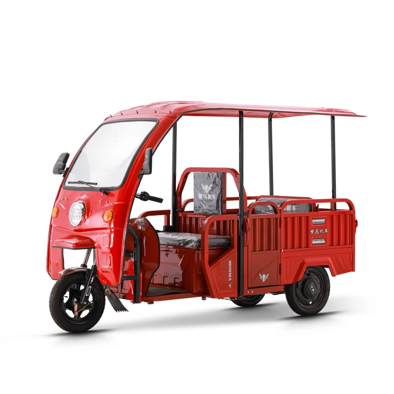Factory high quality 1000W 60V auto rickshaw 3 wheel Tuktuk tricycle with strong power taxi electric tricycles for passengers