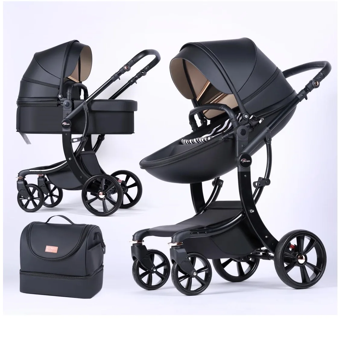 Luxury 0~36 Months Pram for newborn baby High landscape stroller egg shape baby carriage high view 2 in 1 baby pram stroller