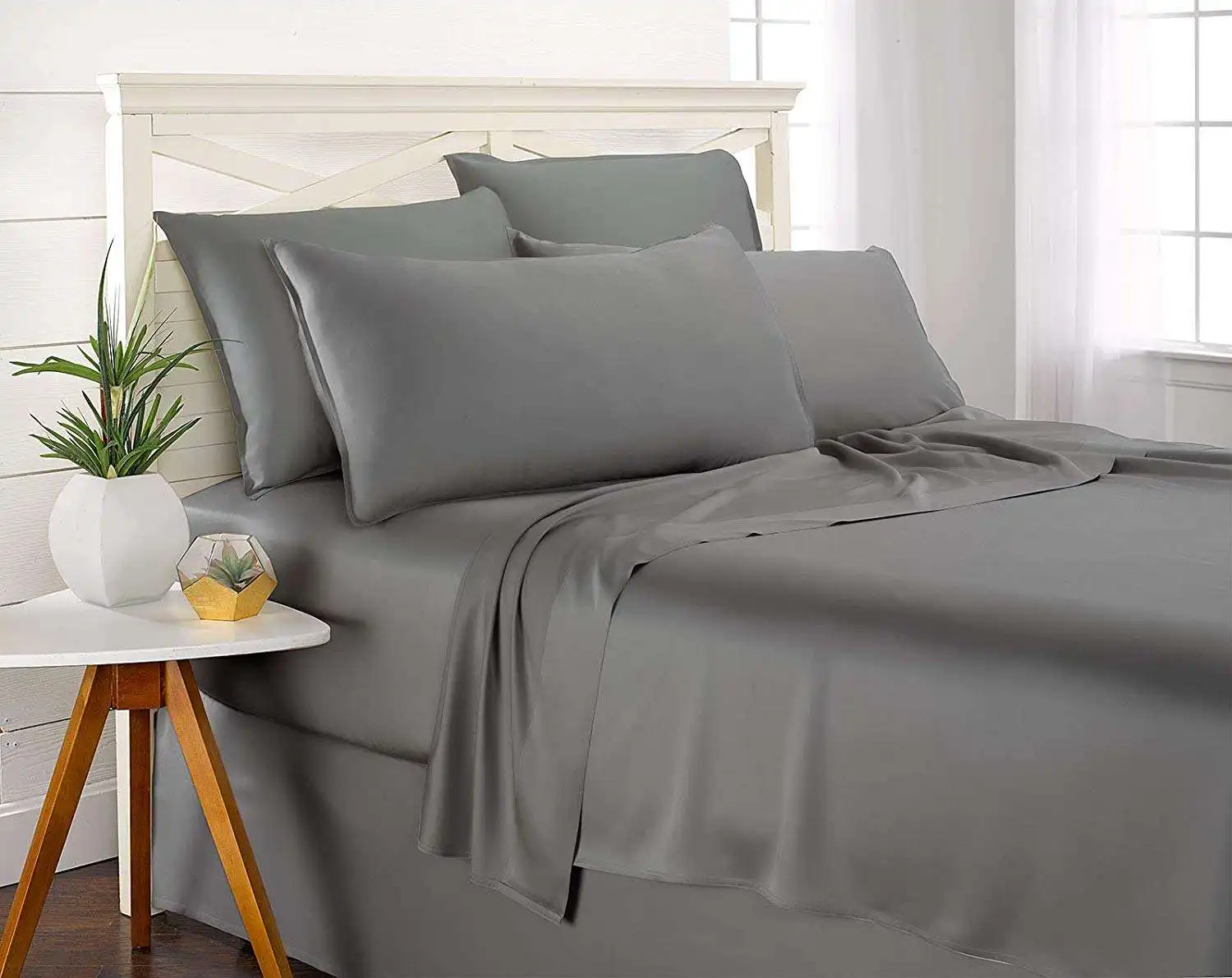 Grounding Bed Sheet OEKO-TEX 100 400TC Luxury Bamboo Bedding Set 100% Natural Organic Bamboo 6 Feet Bed Sheet
