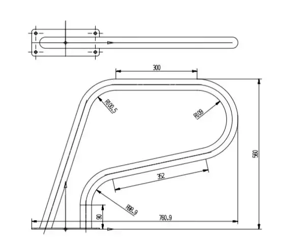 custom 304 stainless steel swimming pool escalator underwater handrail oem factory supply thickened swimming pool handrail
