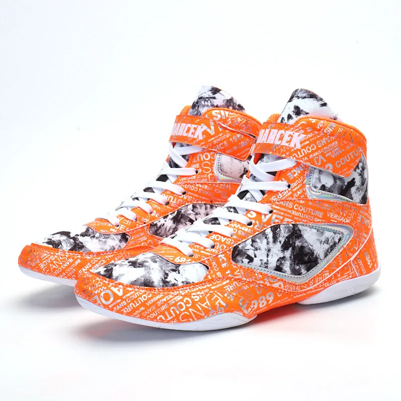 Low-top Free Fight High-top Combat Training Weightlifting Wrestling Boots Long Boots Boxing Shoes Boxing Men and Women Black EVA