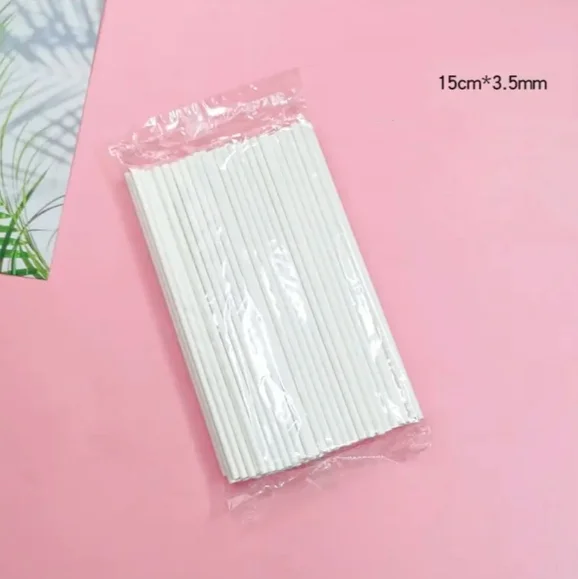 Food-grade DIY Paper Cake sticks cake accessories150*3.5mm multi-size lollipop 100pcs soft solid good toughness bar bakery