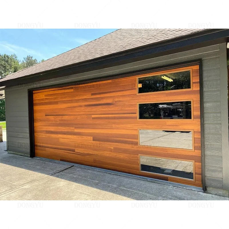 Aluminium Garage Door Sectional Modern Industrial Automatic Aluminum Glass Bifold Garage Door