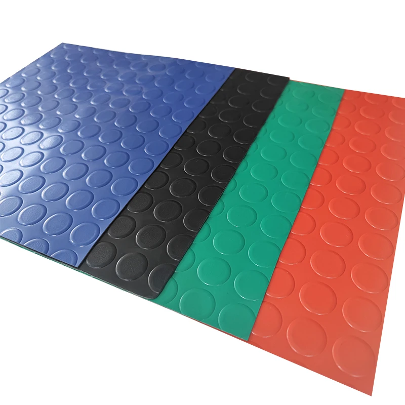 Black coin indoor outdoor floor  rubber mat in roll