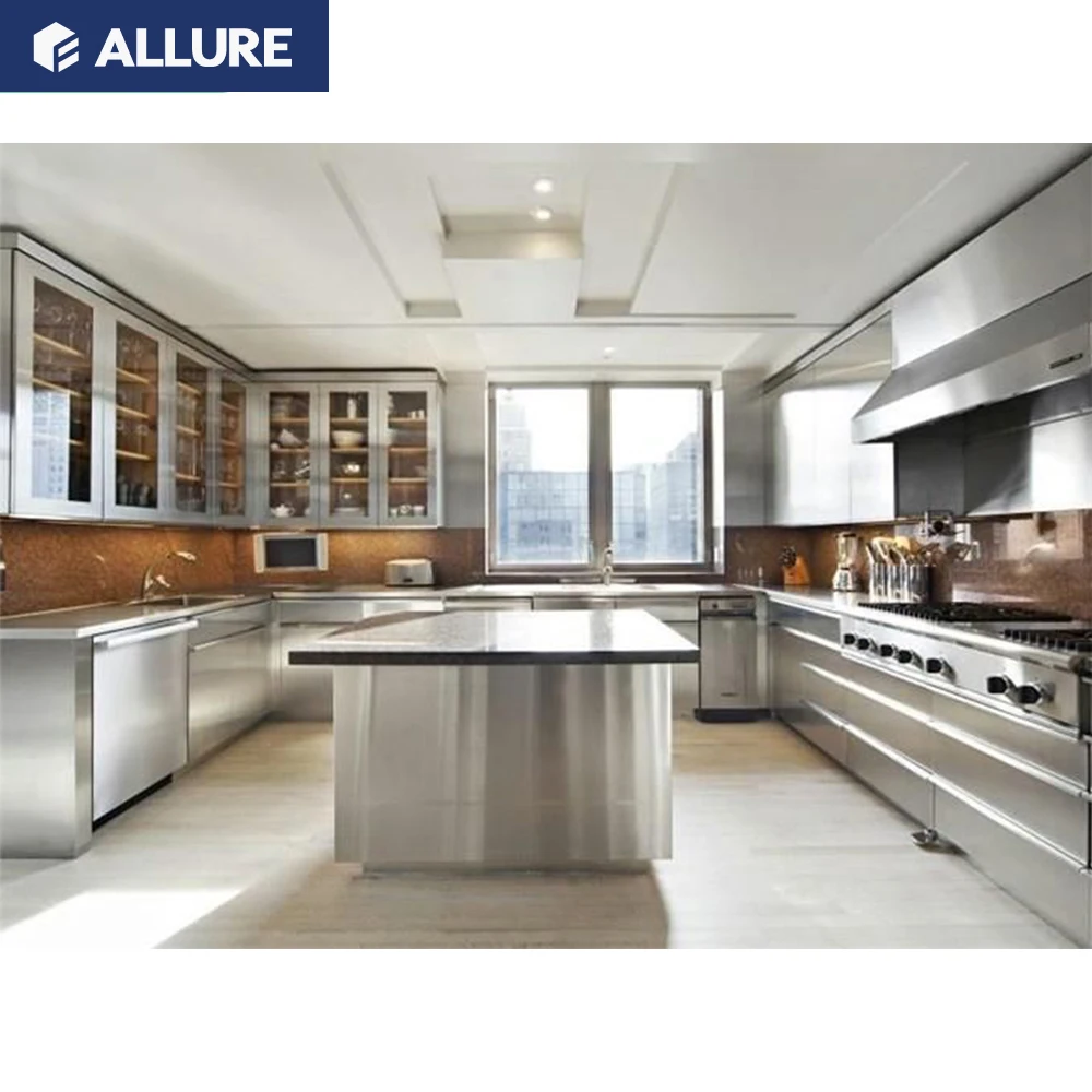 Allure Hot Sale Household Custom Smart Made Pullout Stainless Cabinet Kitchen