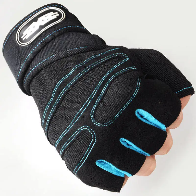 Wholesale Fitness Breathable Ventilated Half Finger Weight Lifting Exercise Sports Workout Racing Bicycle Cycling Gym Gloves Men
