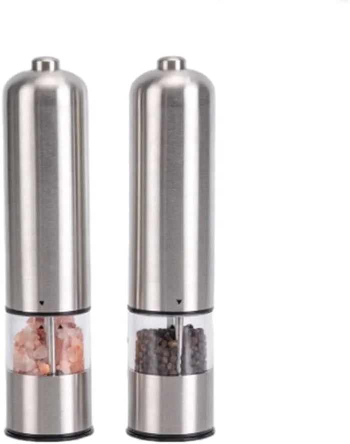 Electric Pepper Grinder Set Stainless Steel Salt and Pepper Electric Grinder Adjustable Coarseness Electric Salt and Pepper