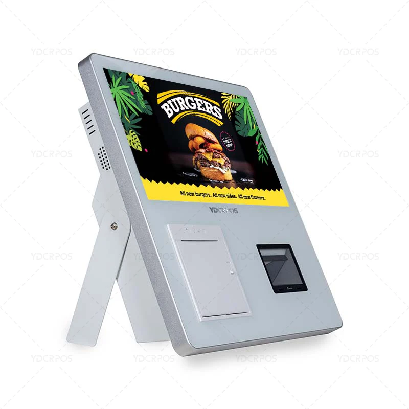 New Arrival 15.6 Inch Desktop Order Kiosk With Pos System Machines Pay Self Service Checkout Paymentl