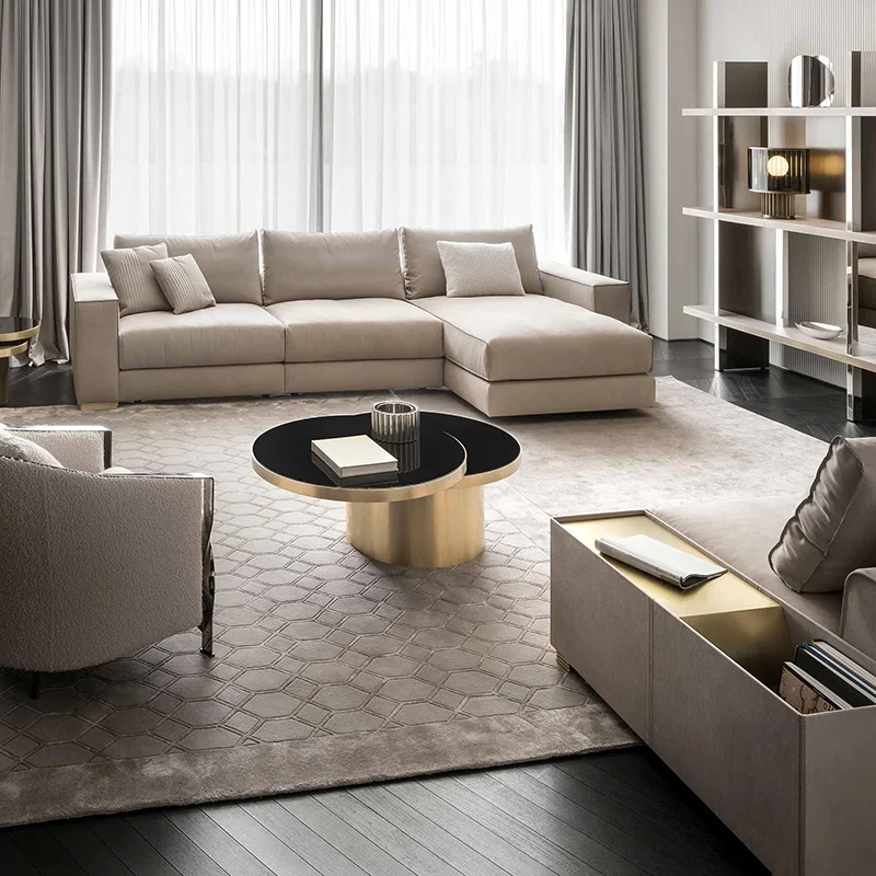 luxury italian sofa style set furniture living room designed home genuine leather modern luxury sofas