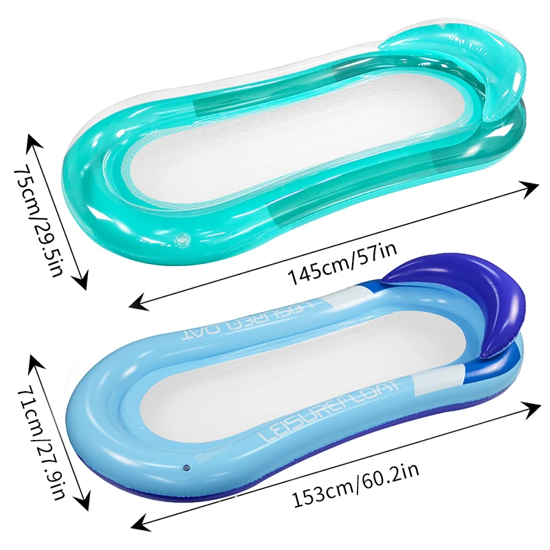 Summer Floating Water Mattress Inflatable Pool Float Lounge Bed Chair for Swimming in Pools or Lagoons