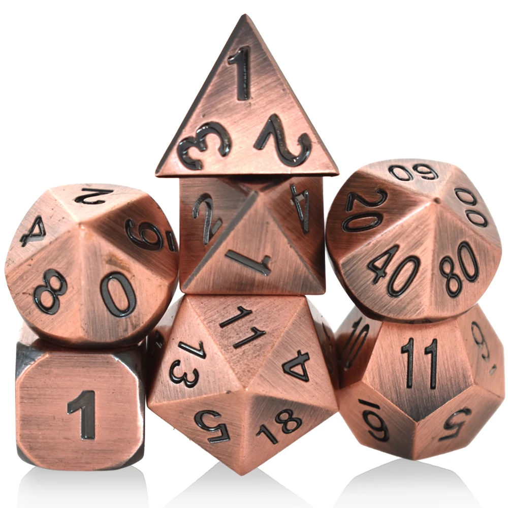 Dnd & Rpg & Mtg Bulk Dice Wholesale Dice Table Game Accessories Custom Polyhedral Metal Dice Set metal dice dnd